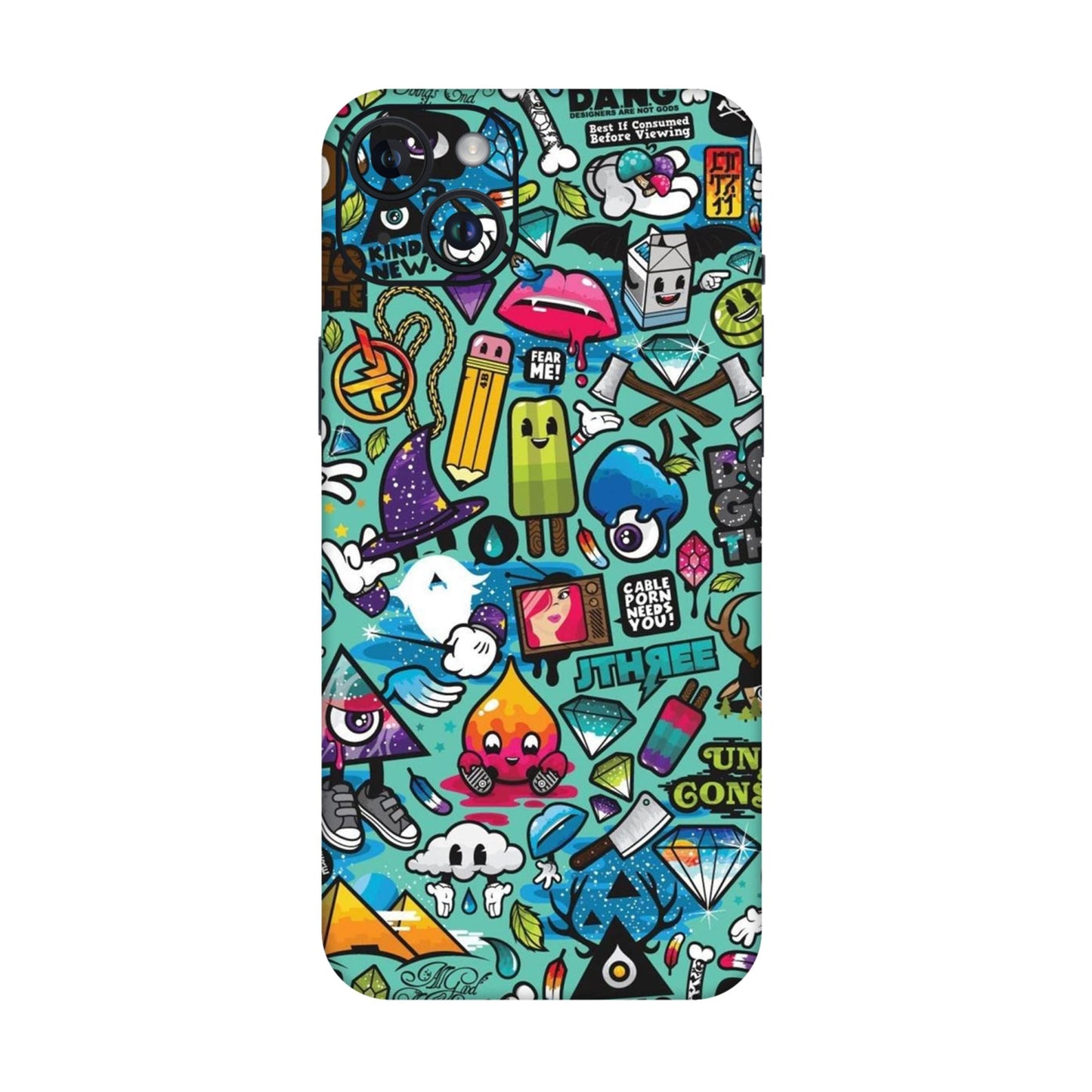 Graffiti Chaos Sticker Bomb Mobile Skin For iPhone 14 Plus