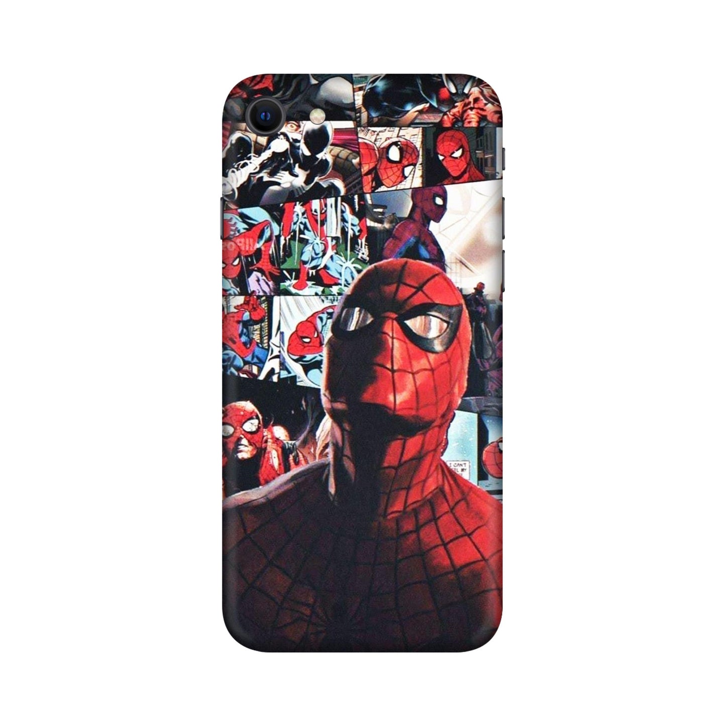 Vintage Spider Man Collage Mobile Skin For iPhone SE