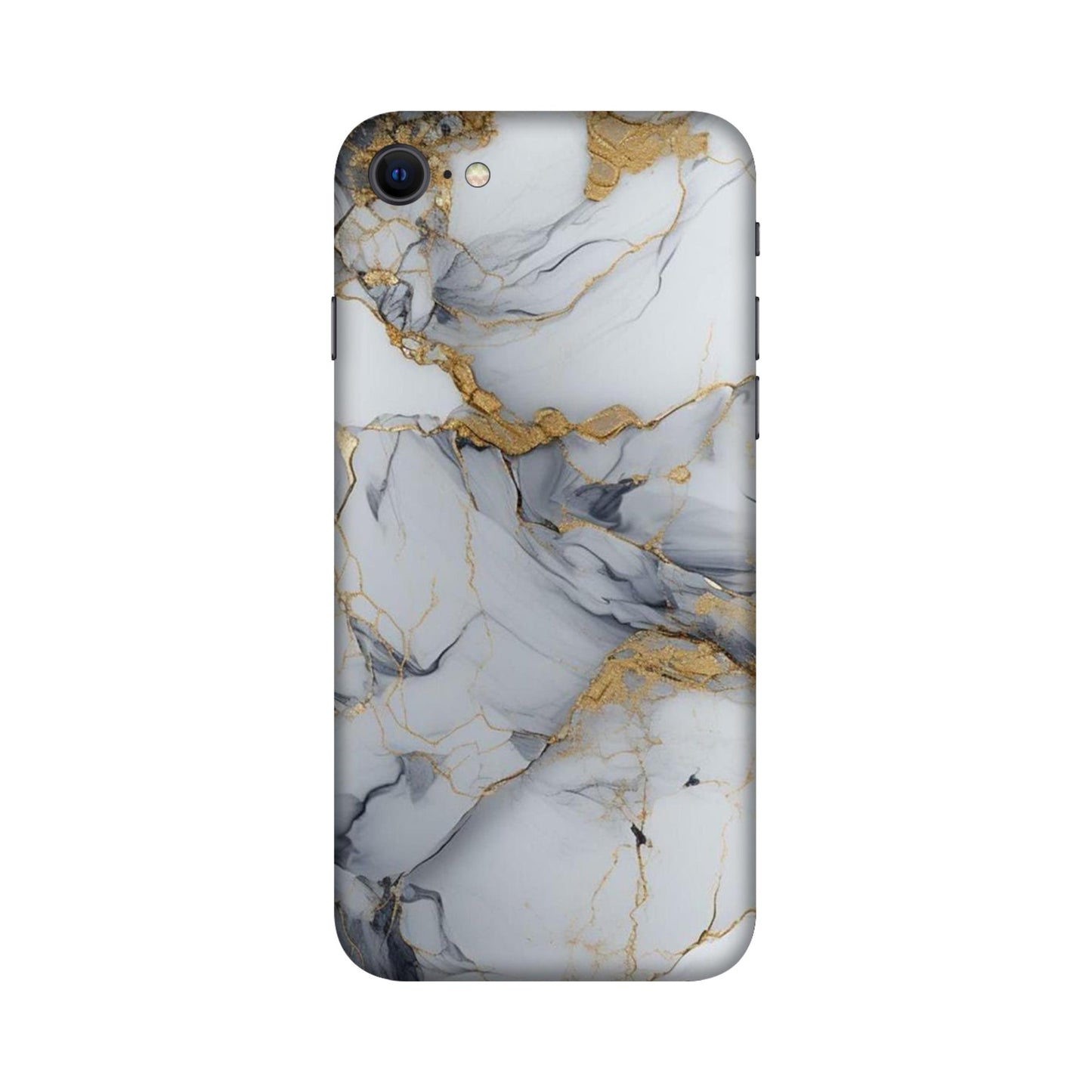 White Gold Luxury Marble Mobile Skin For iPhone SE