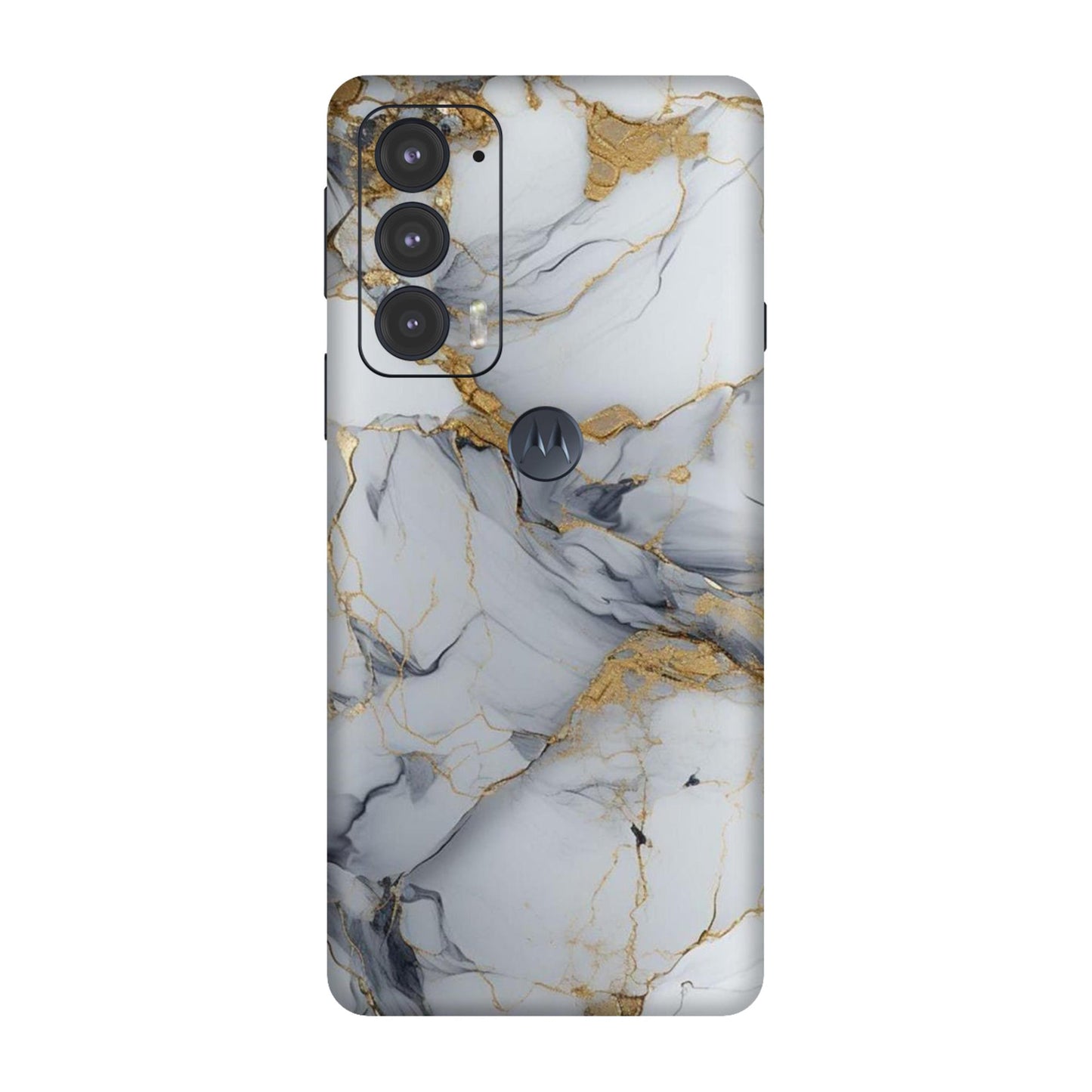 White Gold Luxury Marble Mobile Skin For Motorola Edge 20