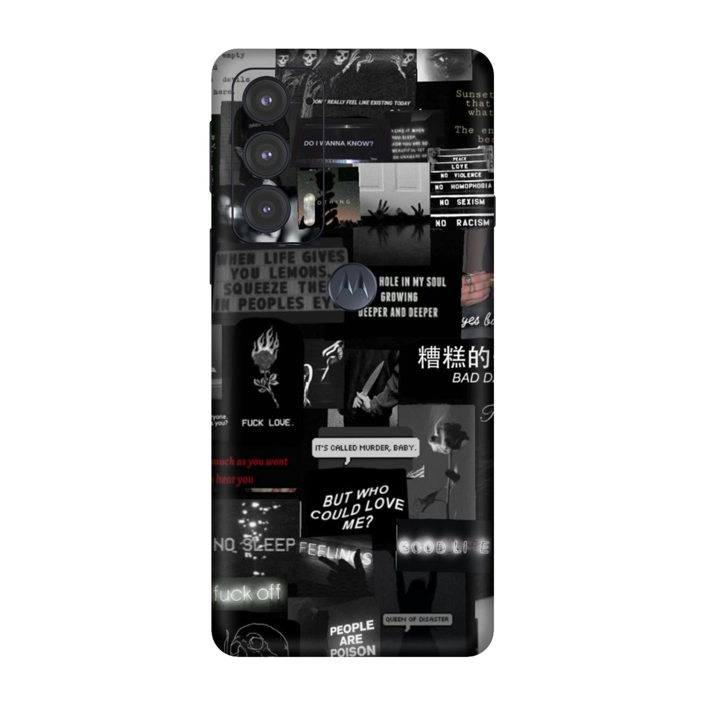 Bad Day Dark Collage Mobile Skin For Motorola Edge 20