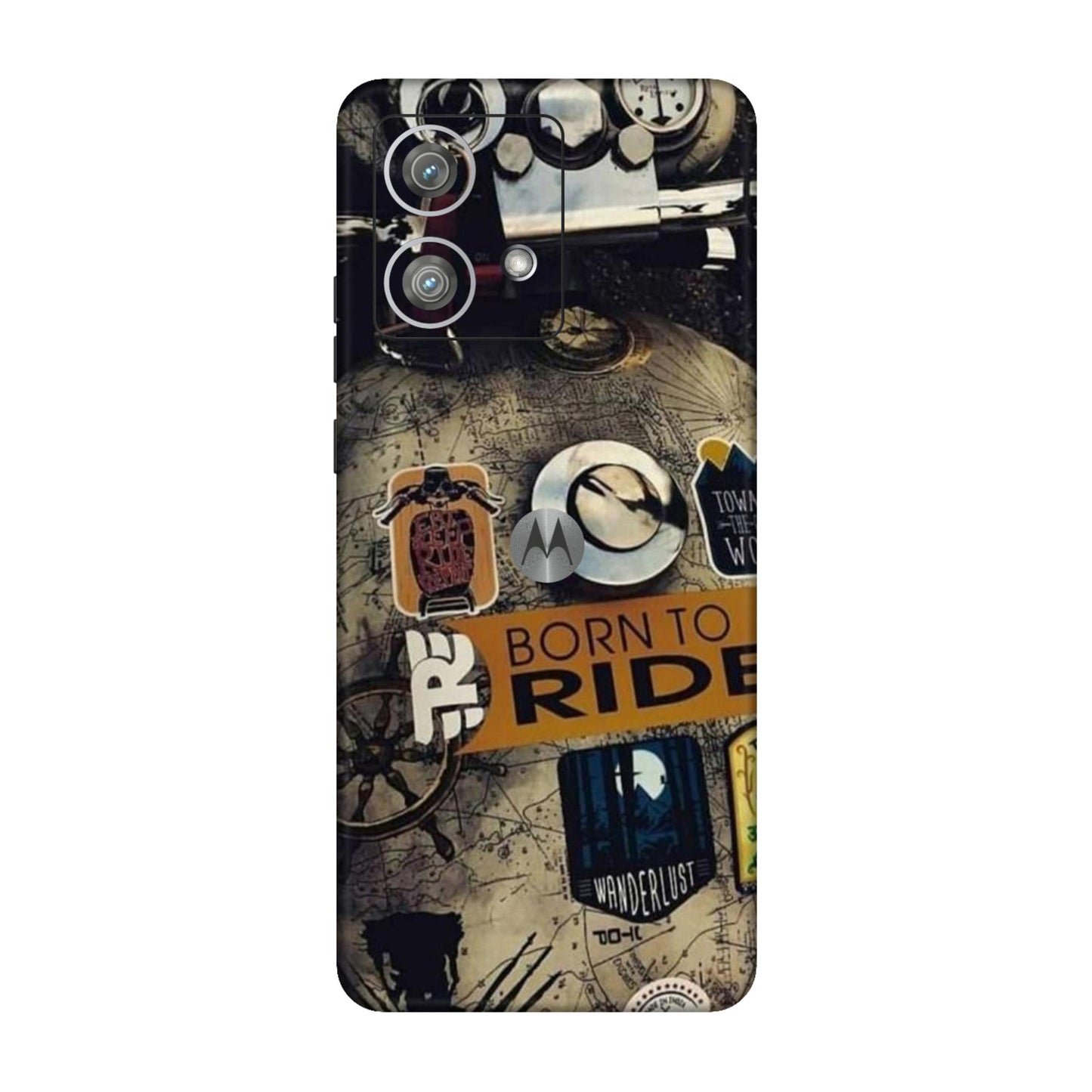 Born to Ride World Map Mobile Skin For Motorola Edge 40 Neo