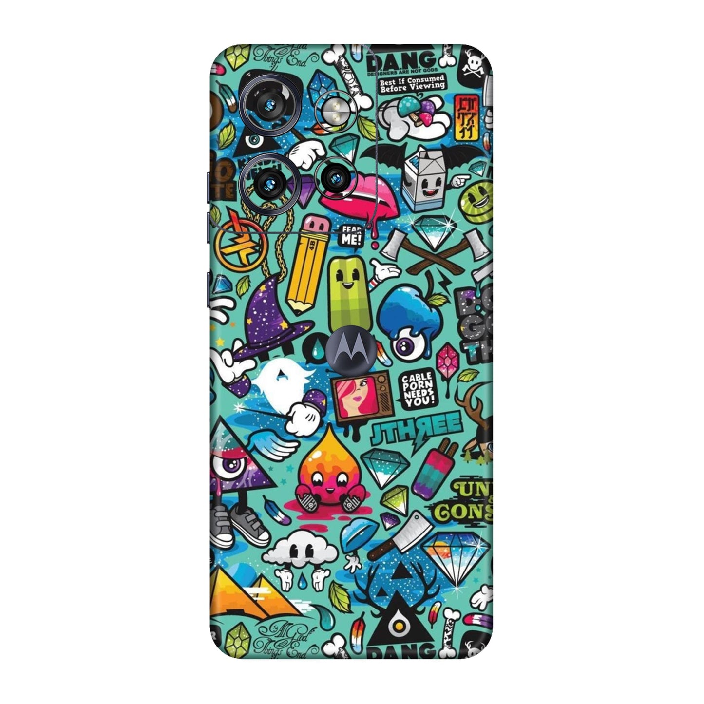 Graffiti Chaos Sticker Bomb Mobile Skin For Motorola Edge 50 Neo