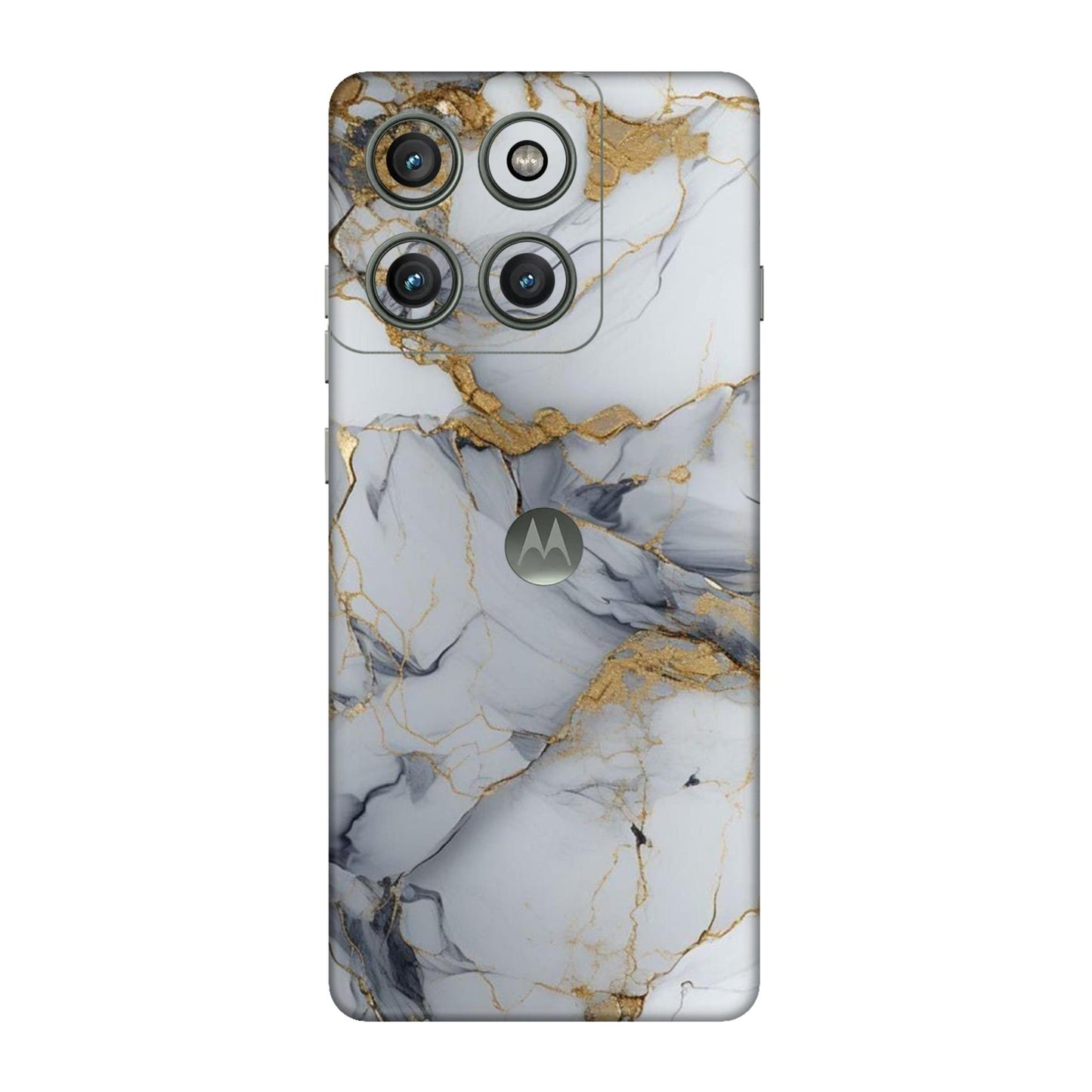 White Gold Luxury Marble Mobile Skin For Motorola Edge 60 Pro
