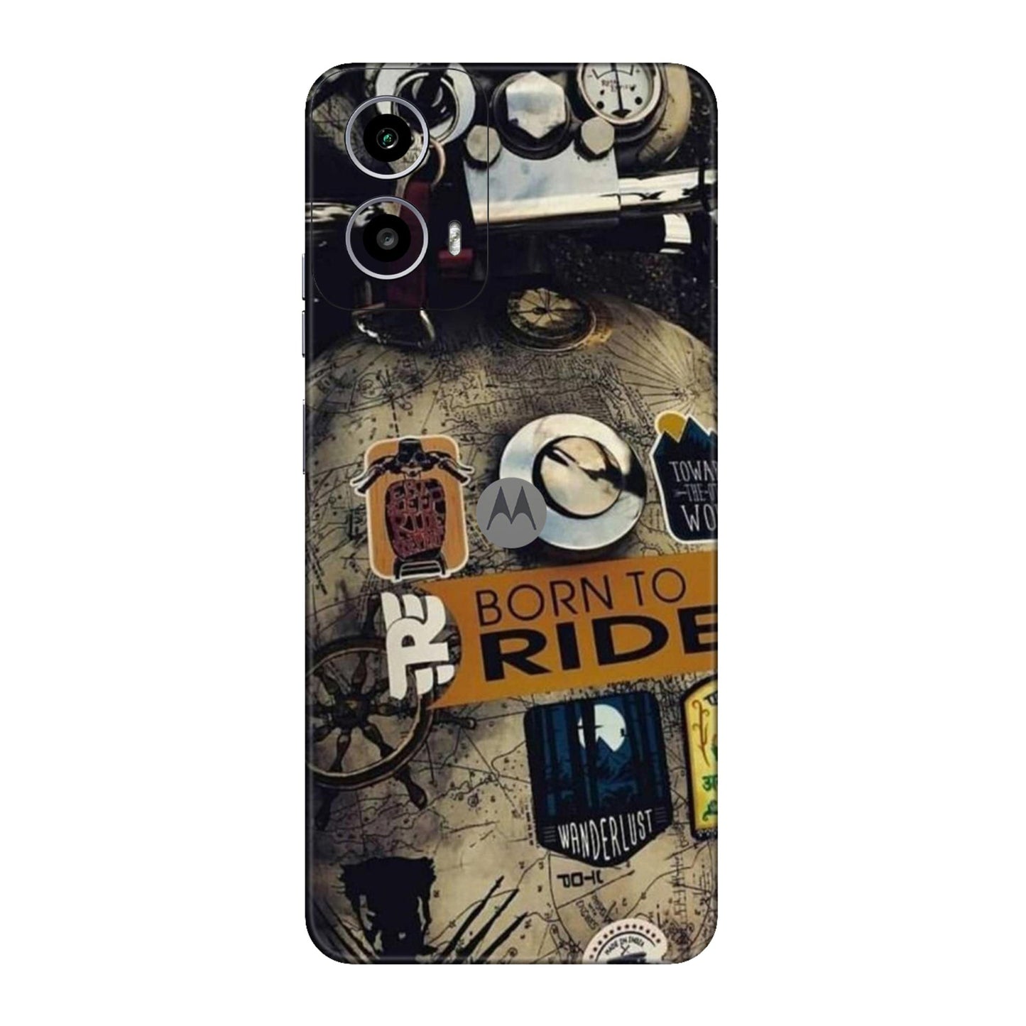 Born to Ride World Map Mobile Skin For Motorola G34