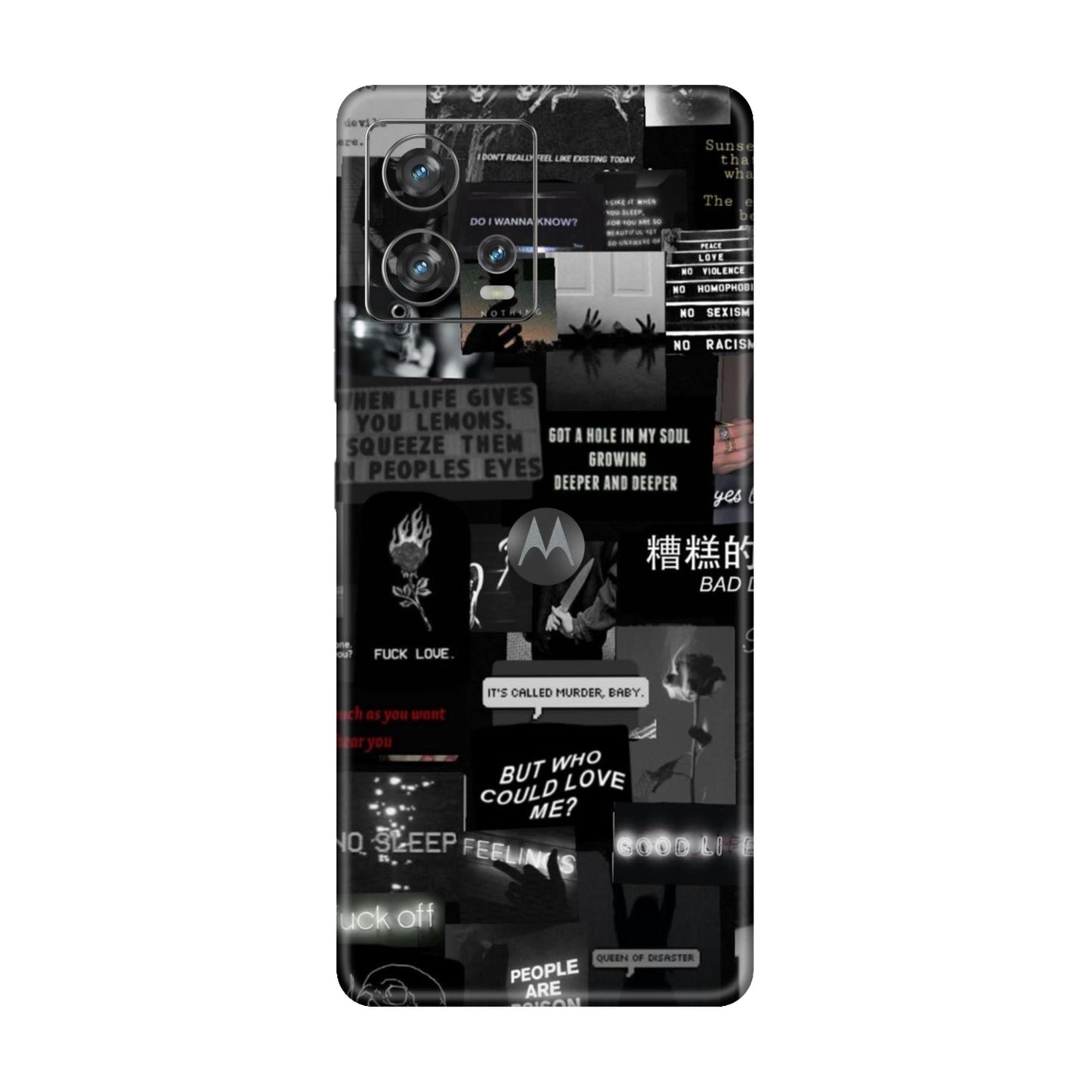 Bad Day Dark Collage Mobile Skin For Motorola Edge 30 Fusion