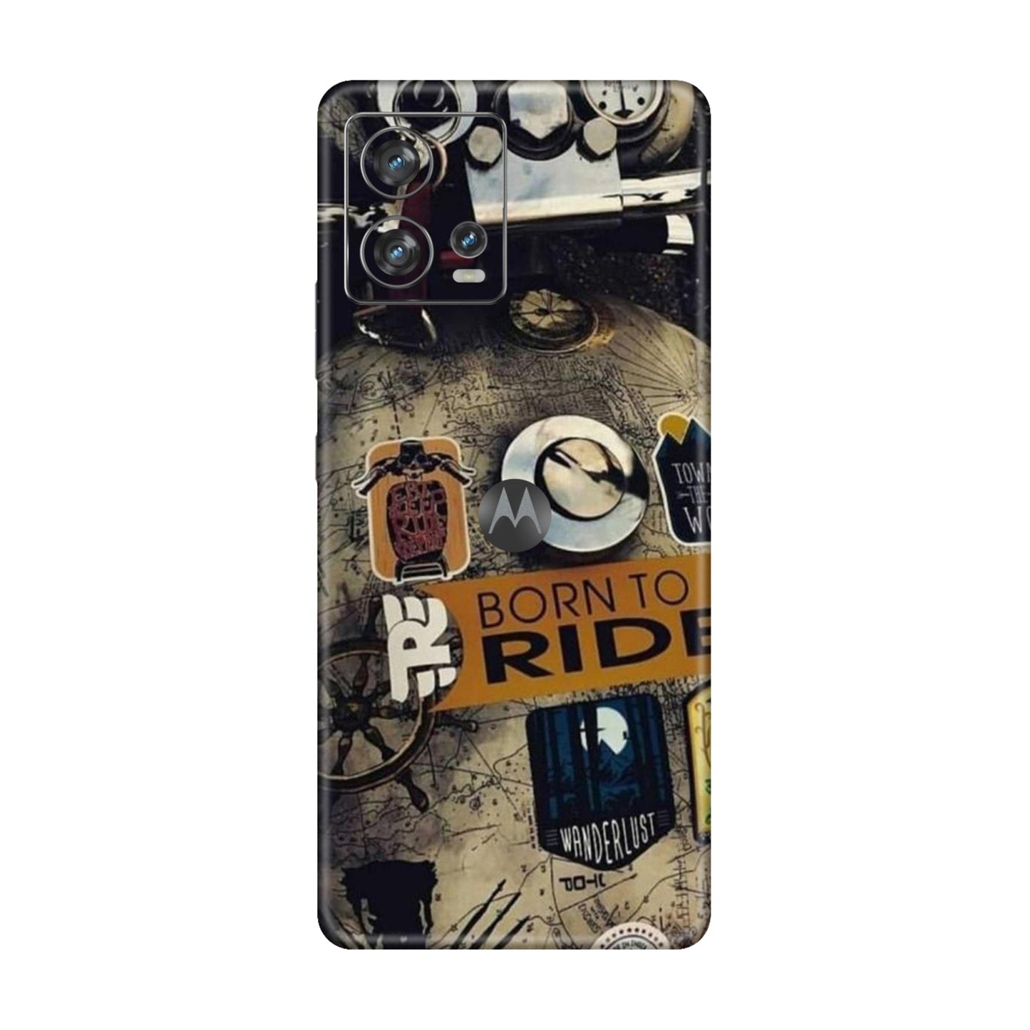 Born to Ride World Map Mobile Skin For Motorola Edge 30 Fusion