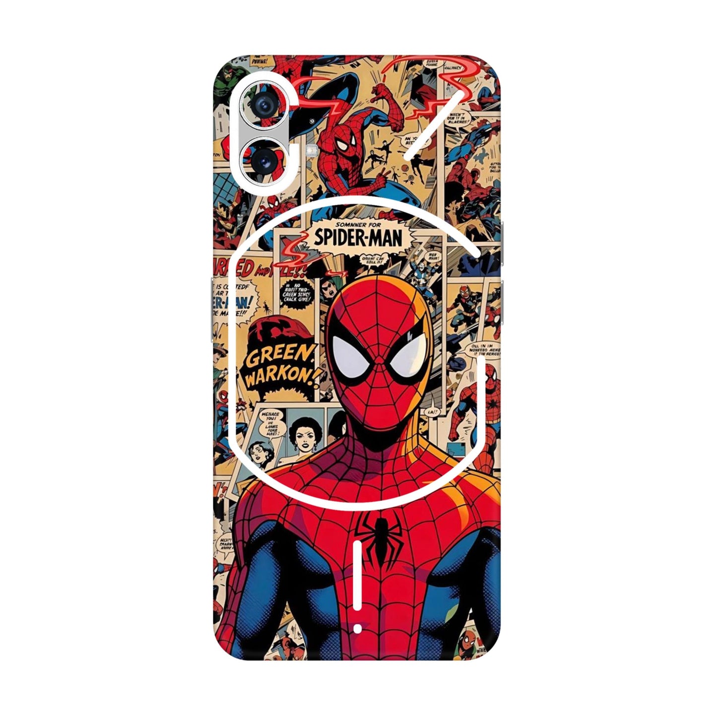 Vintage Comic Panel Spider Man Mobile Skin For Nothing Phone 1