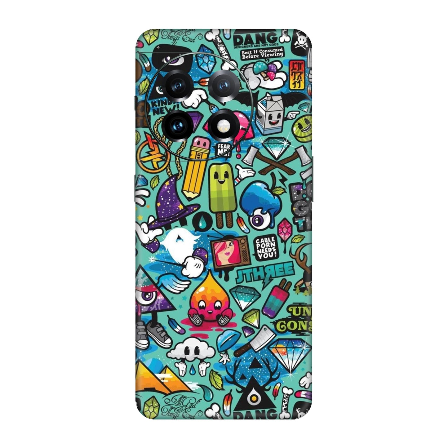 Graffiti Chaos Sticker Bomb Mobile Skin For OnePlus 11