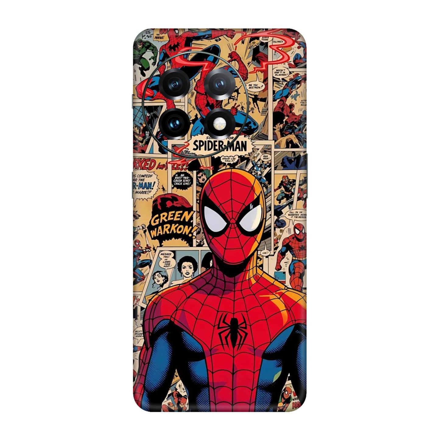Vintage Comic Panel Spider Man Mobile Skin For OnePlus 11