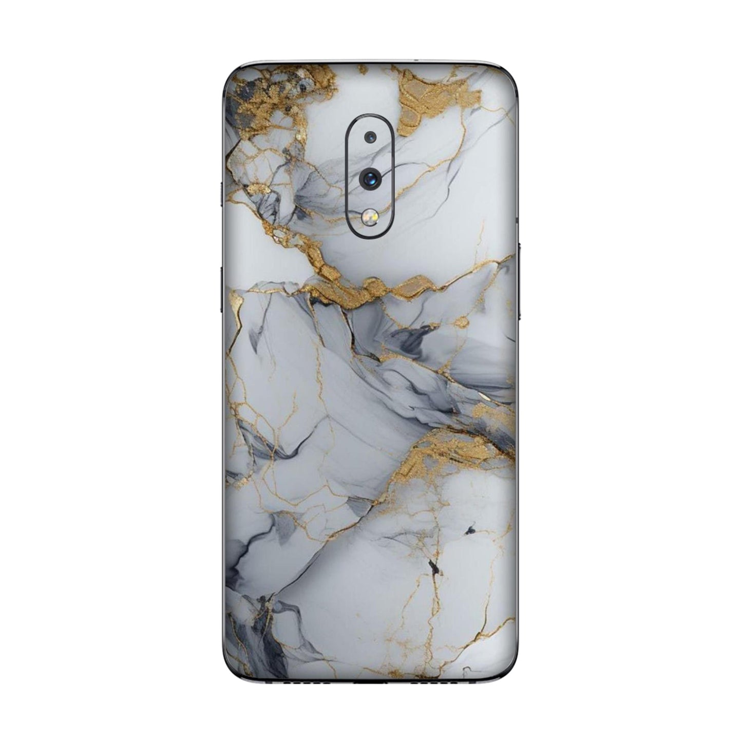 White Gold Luxury Marble Mobile Skin For OnePlus 7