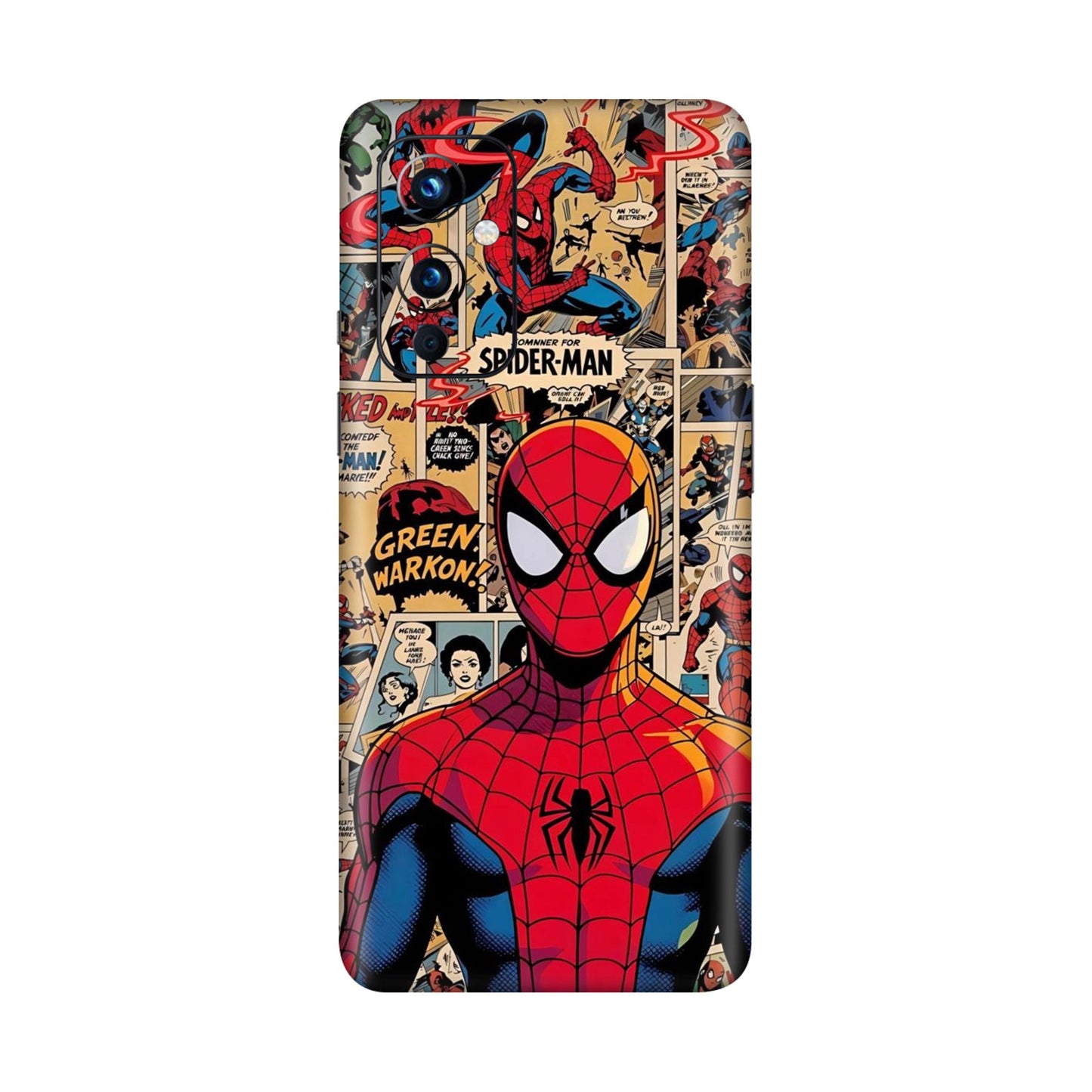 Vintage Comic Panel Spider Man Mobile Skin For OnePlus 9