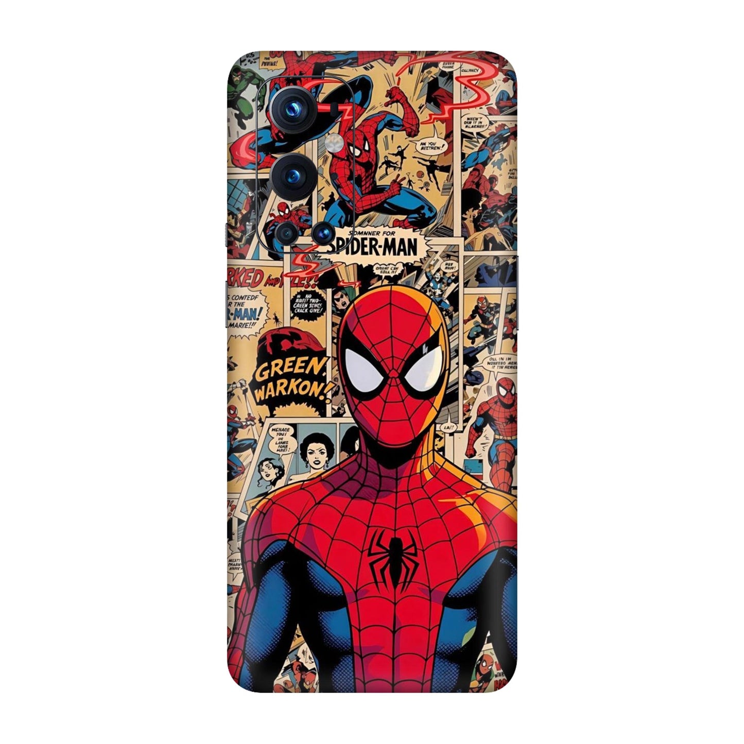 Vintage Comic Panel Spider Man Mobile Skin For OnePlus 9 Pro