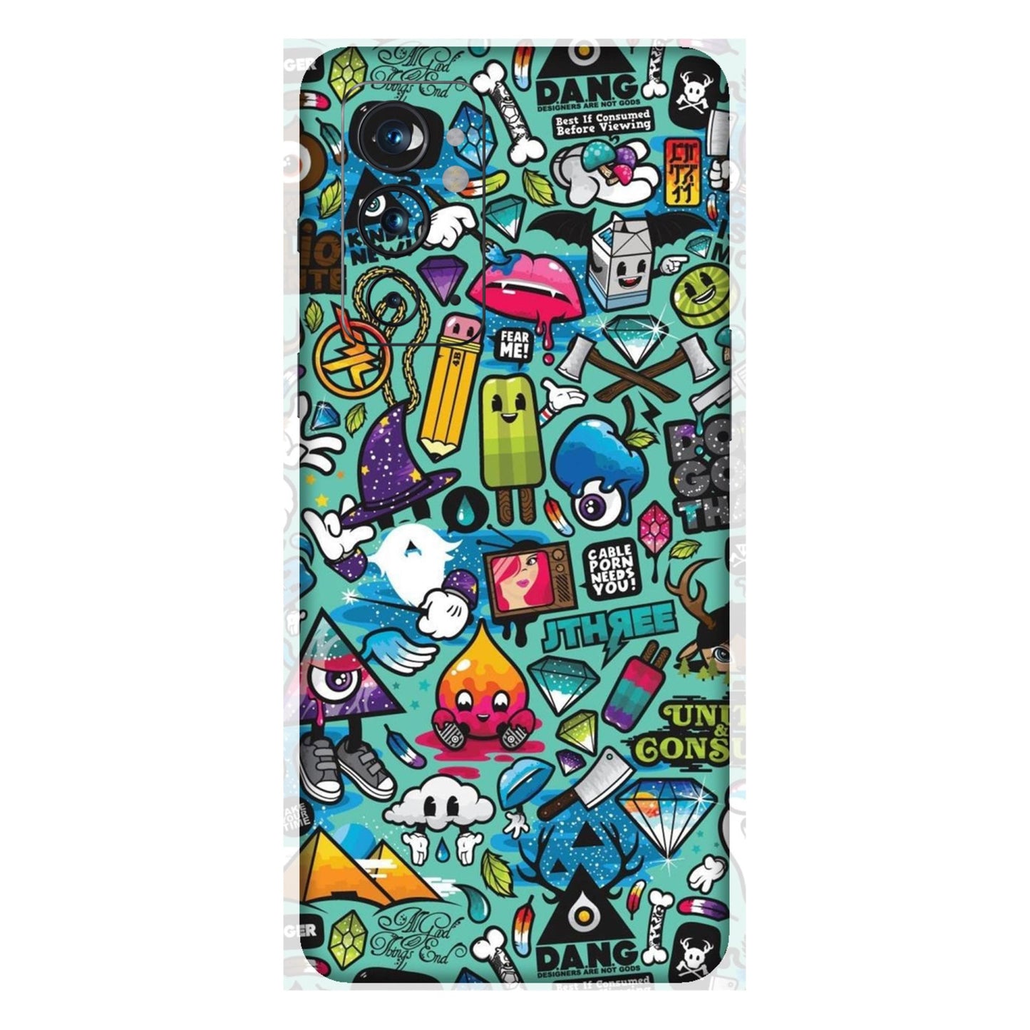 Graffiti Chaos Sticker Bomb Mobile Skin For OnePlus 9rt