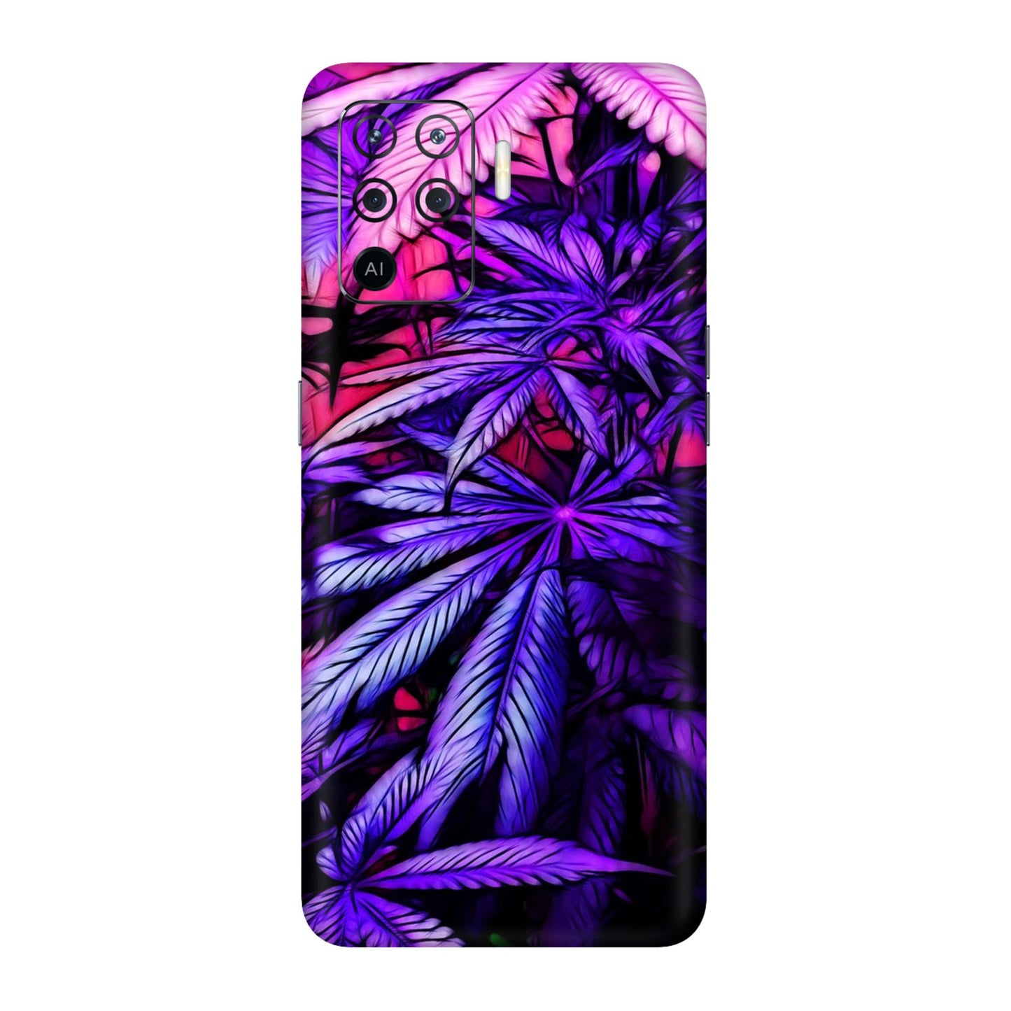 Neon Purple Herb Mobile Skin For Oppo F19 Pro