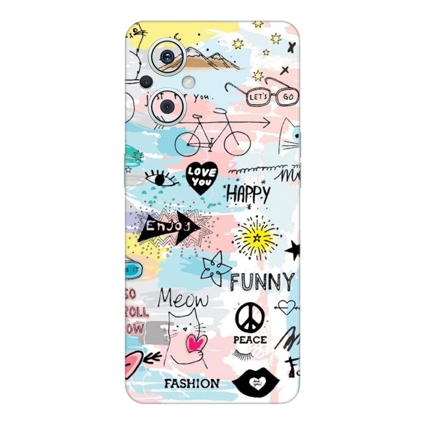 Cat Doodles Pastel Mobile Skin For Oppo F21s Pro 5G