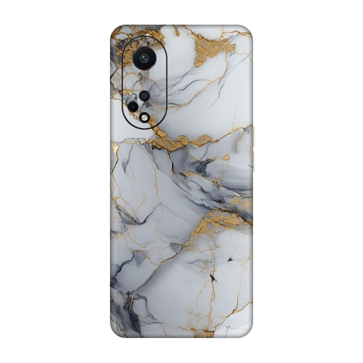 White Gold Luxury Marble Mobile Skin For Oppo F23 5G