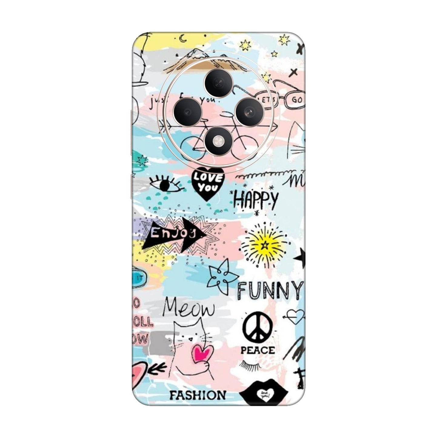 Cat Doodles Pastel Mobile Skin For Oppo F27 5G