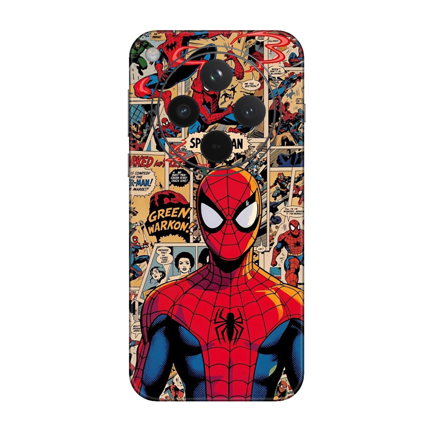 Vintage Comic Panel Spider Man Mobile Skin For Oppo Find X8 5G