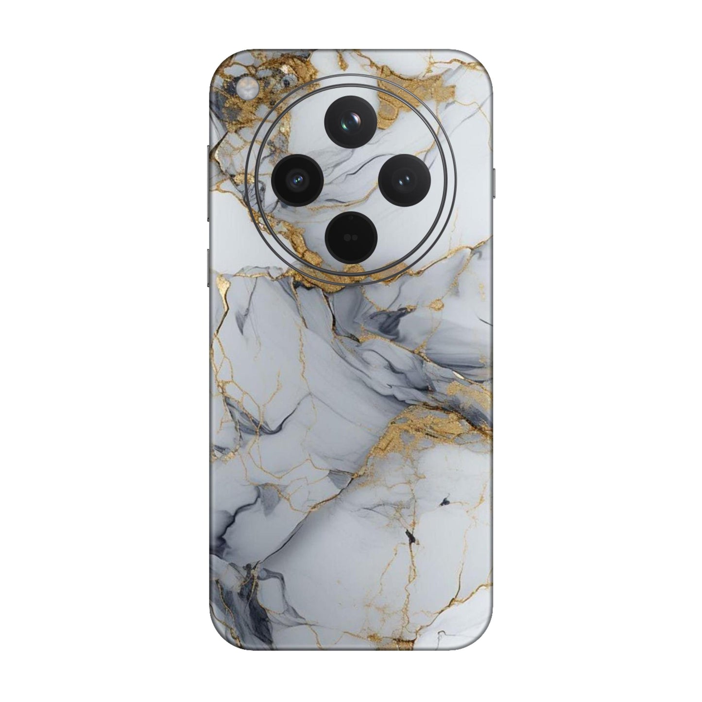 White Gold Luxury Marble Mobile Skin For Oppo Find X8 5G