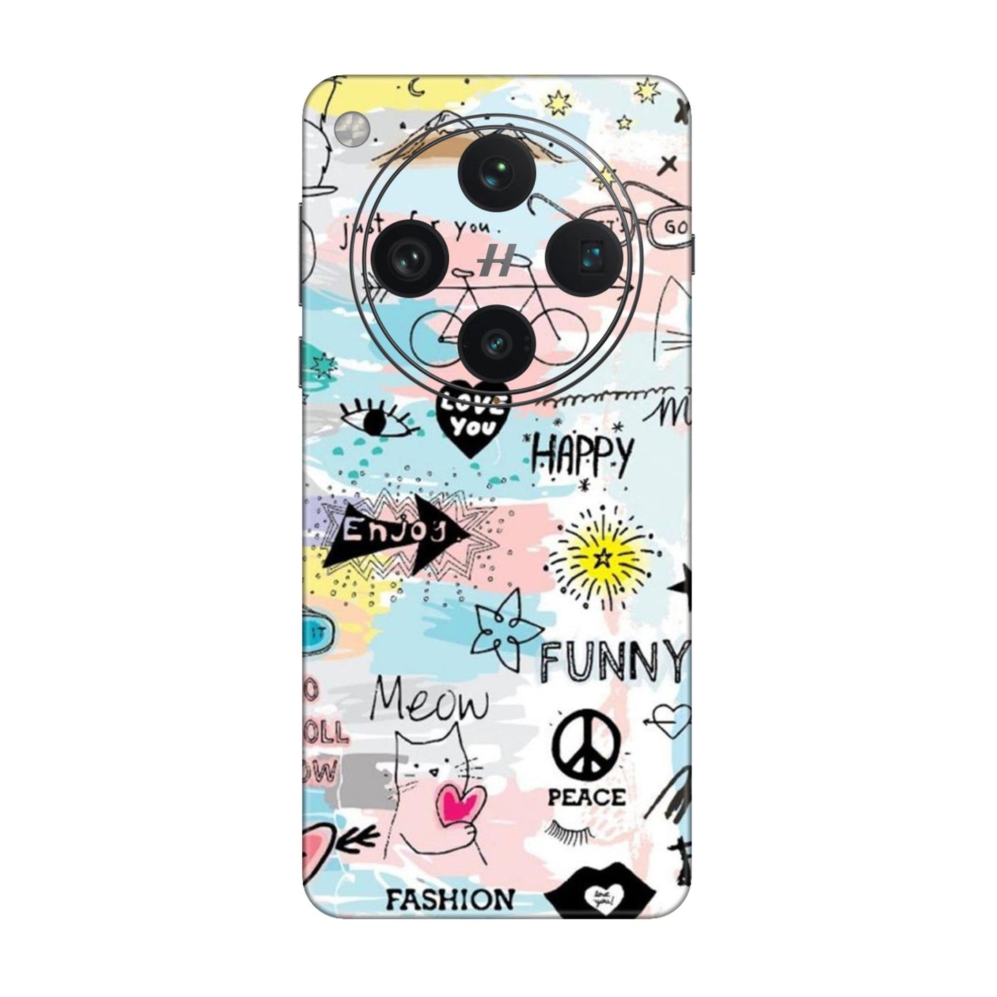 Cat Doodles Pastel Mobile Skin For Oppo Find X8 Pro 5G