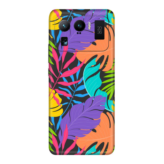 Neon Jungle Leaves Mobile Skin For Mi 11 Ultra
