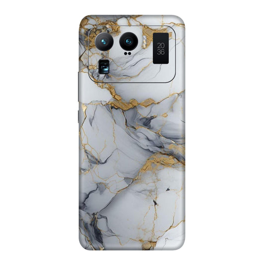 White Gold Luxury Marble Mobile Skin For Mi 11 Ultra