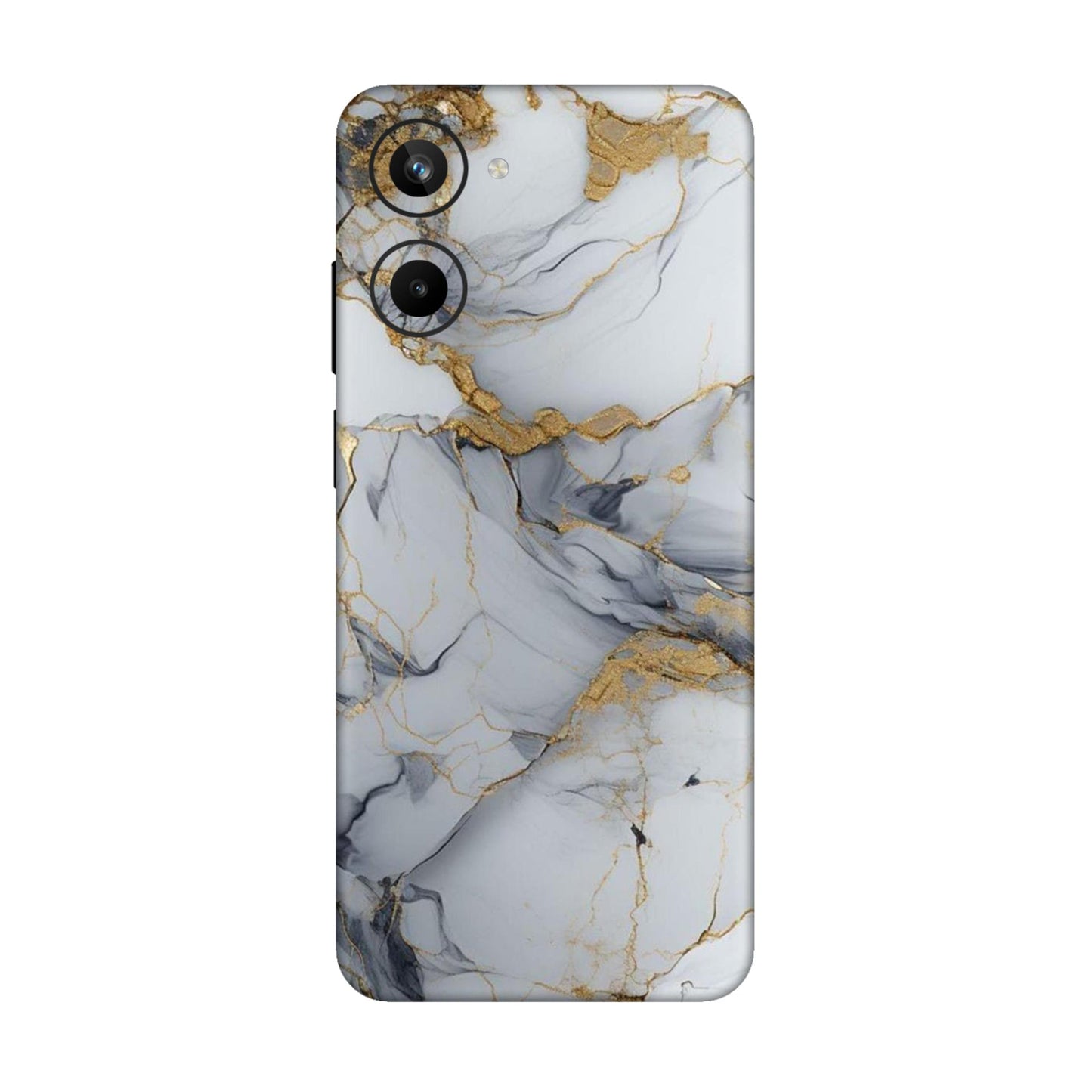 White Gold Luxury Marble Mobile Skin For Realme 10 Pro 5g