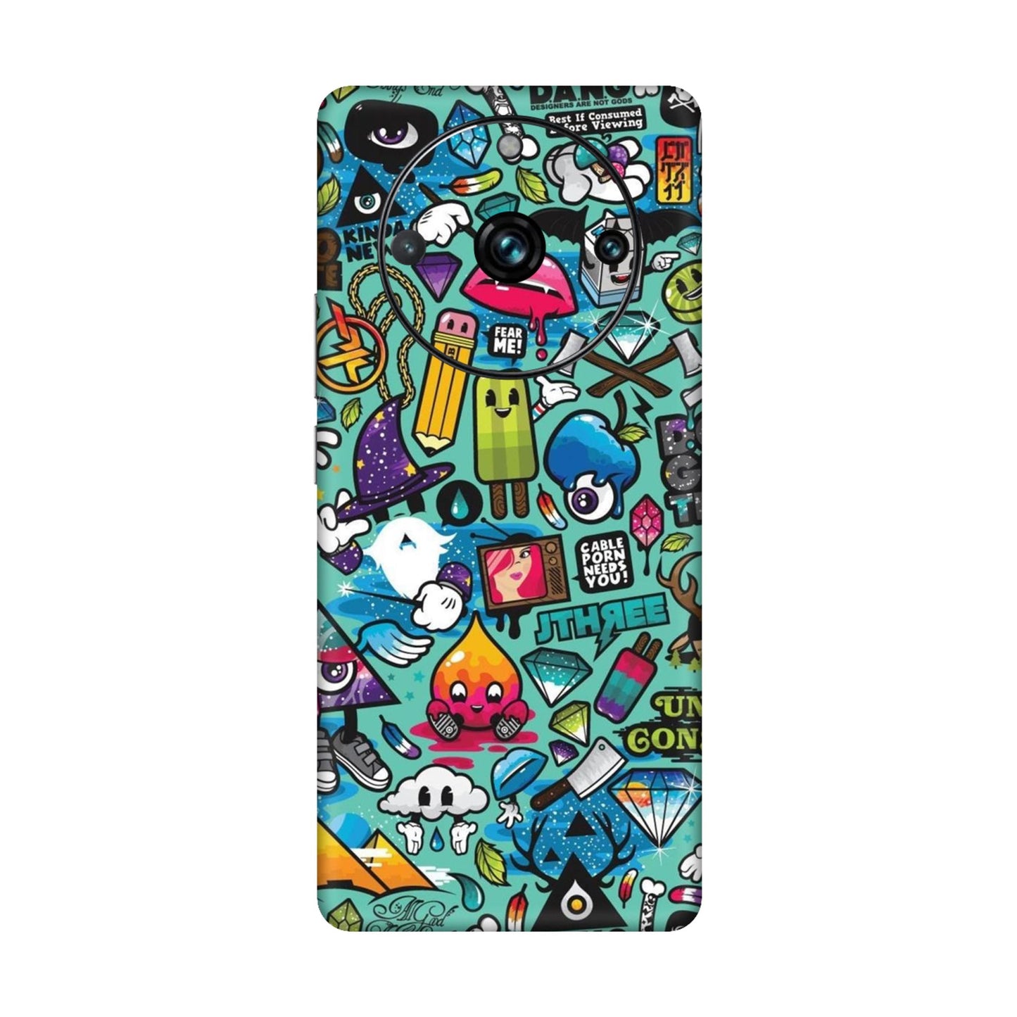 Graffiti Chaos Sticker Bomb Mobile Skin For Realme 11 Pro
