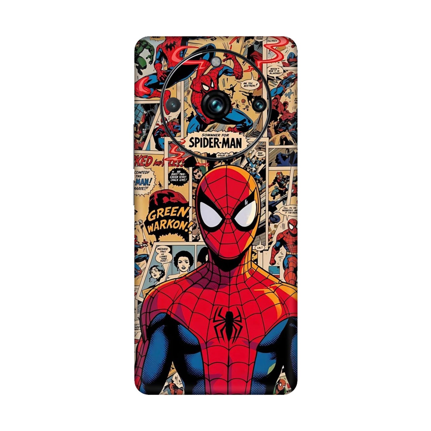 Vintage Comic Panel Spider Man Mobile Skin For Realme 11 Pro