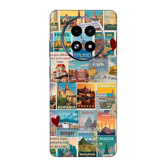 Vintage Travel Sticker Bomb Mobile Skin For Realme 13 5g