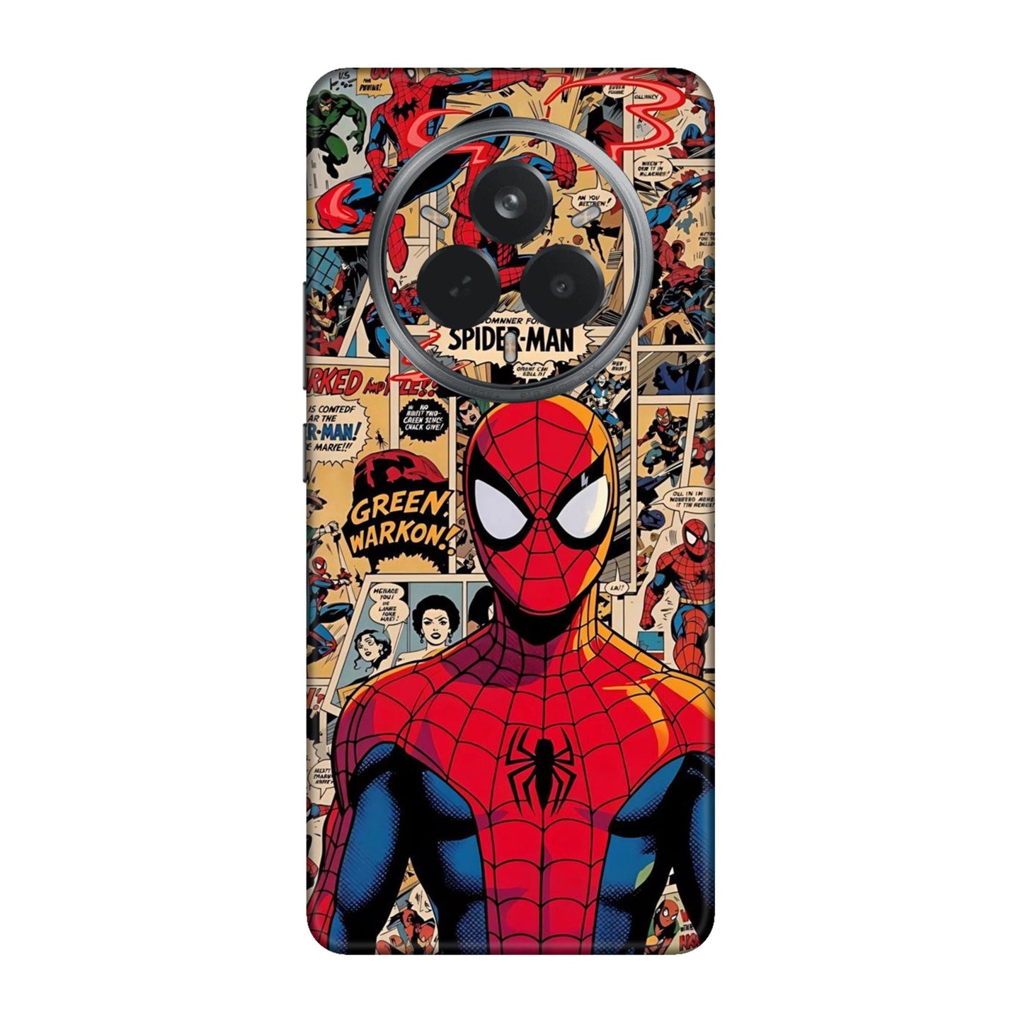 Vintage Comic Panel Spider Man Mobile Skin For Realme 14 Pro 5g