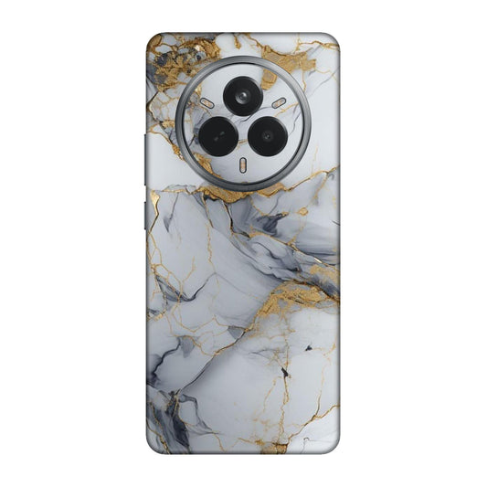 White Gold Luxury Marble Mobile Skin For Realme 14 Pro 5g