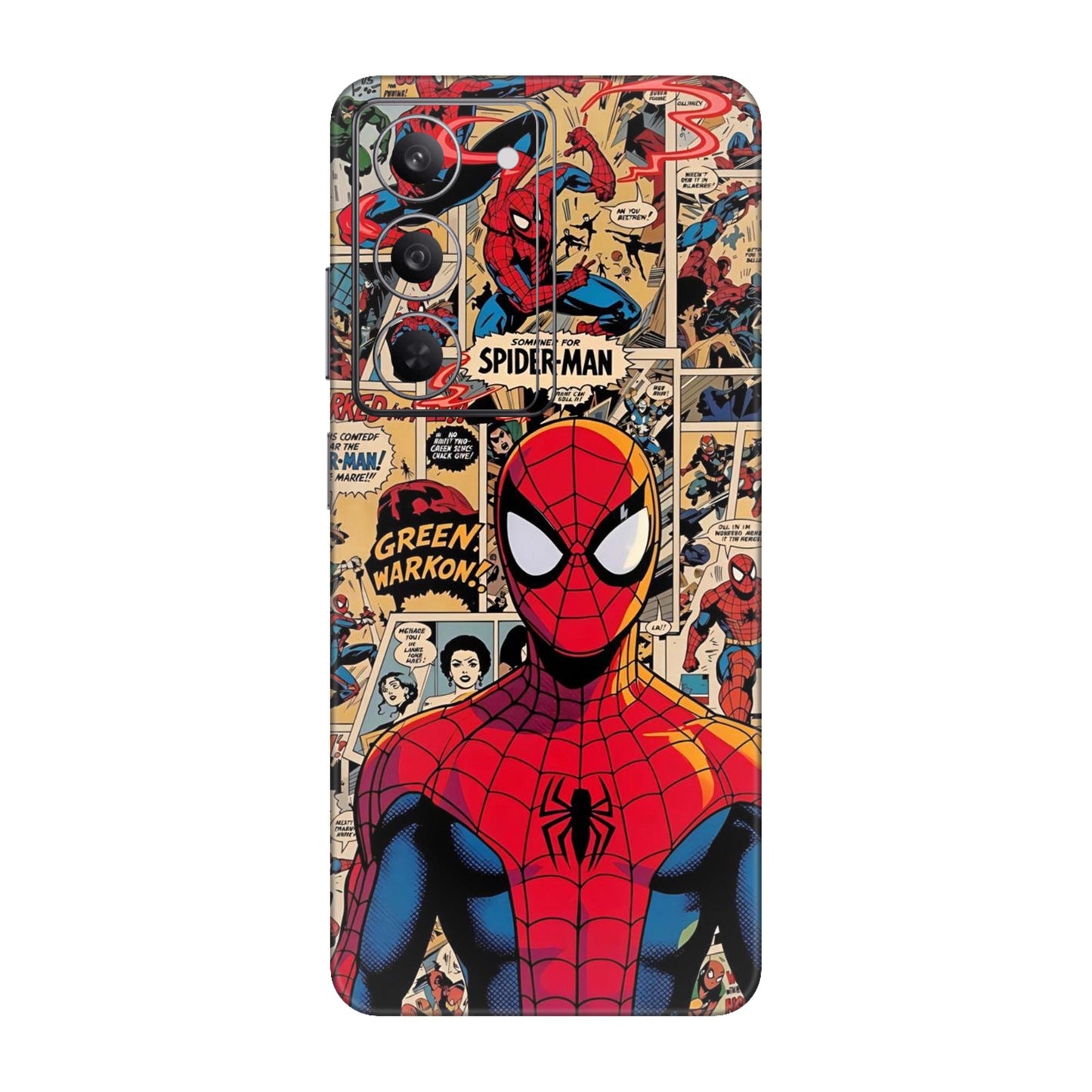 Vintage Comic Panel Spider Man Mobile Skin For Realme 14x 5g