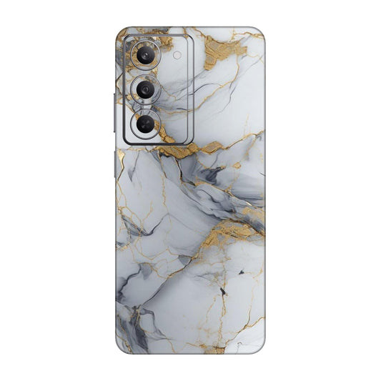 White Gold Luxury Marble Mobile Skin For Realme 14x 5g