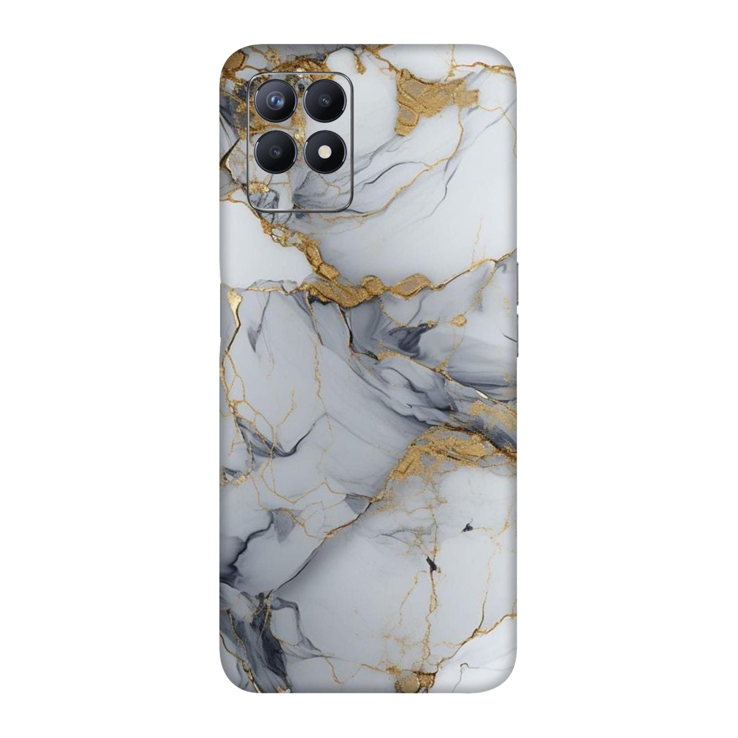 White Gold Luxury Marble Mobile Skin For Realme 8i