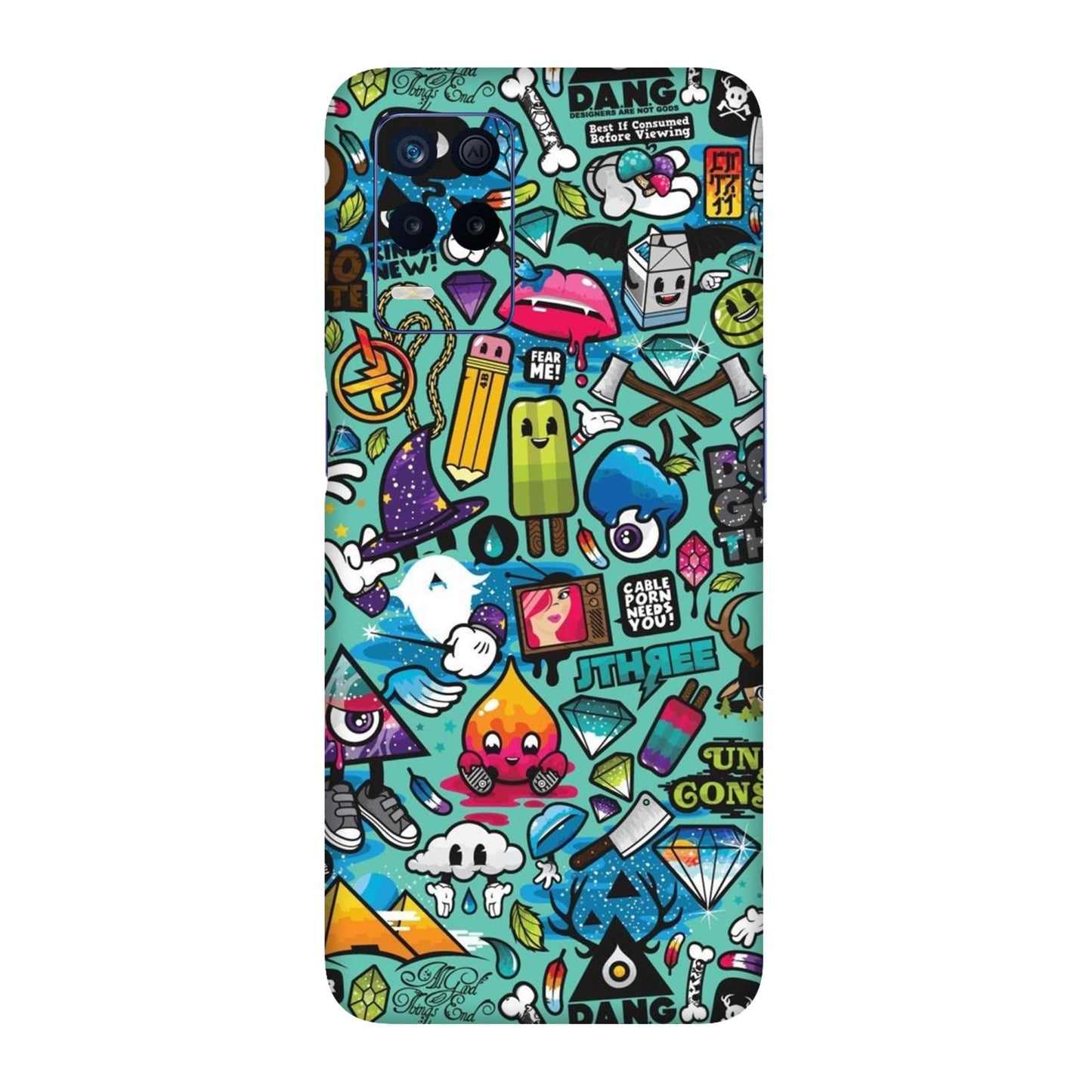 Graffiti Chaos Sticker Bomb Mobile Skin For Realme 8s 5g