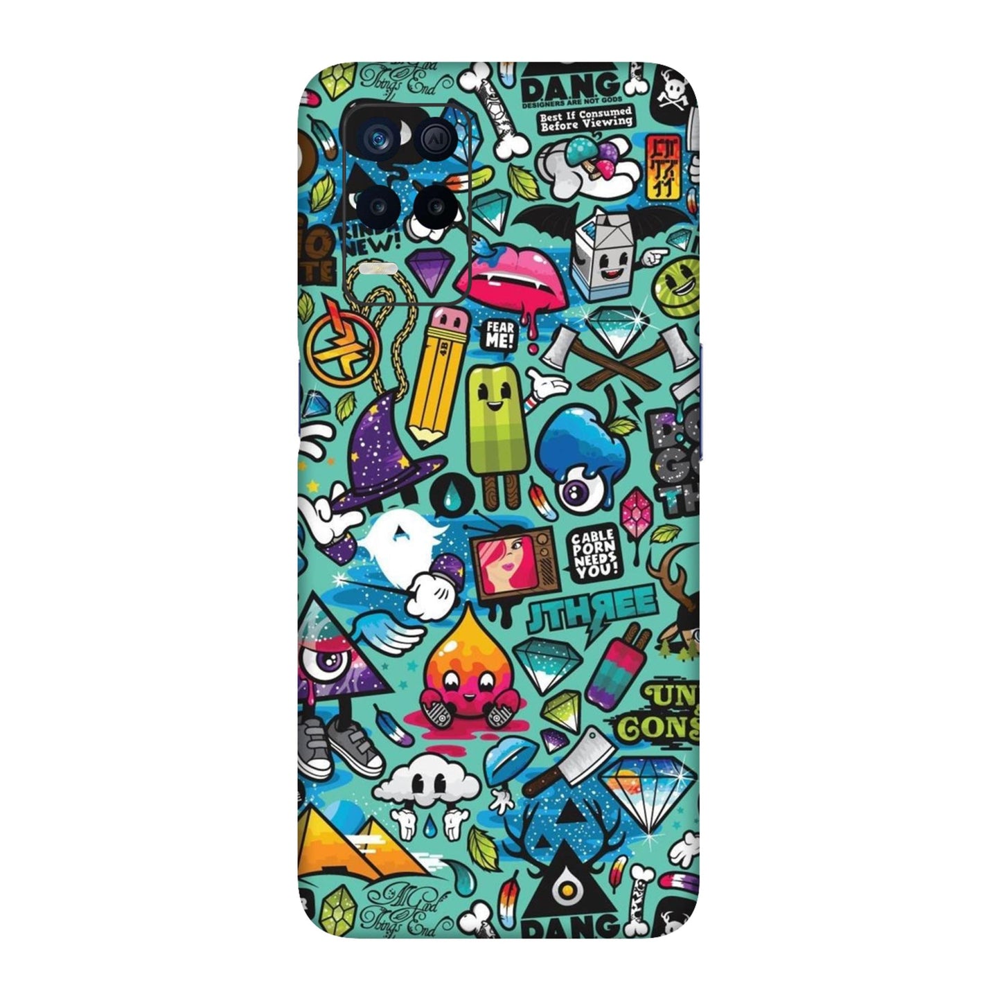 Graffiti Chaos Sticker Bomb Mobile Skin For Realme 9 5g
