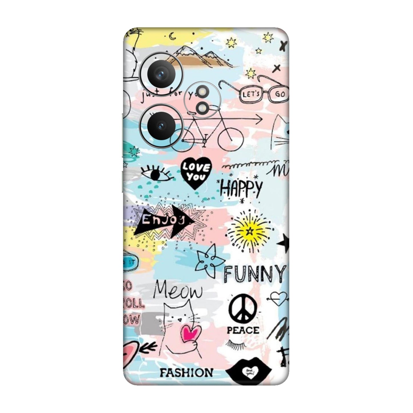 Cat Doodles Pastel Mobile Skin For Realme GT 6T 5g