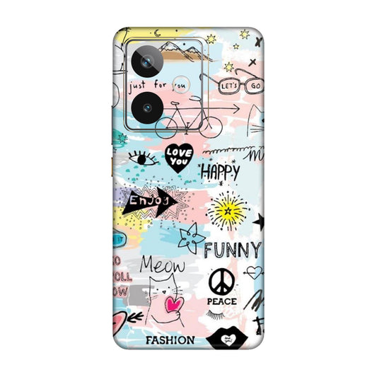 Cat Doodles Pastel Mobile Skin For Realme GT 7T 5g