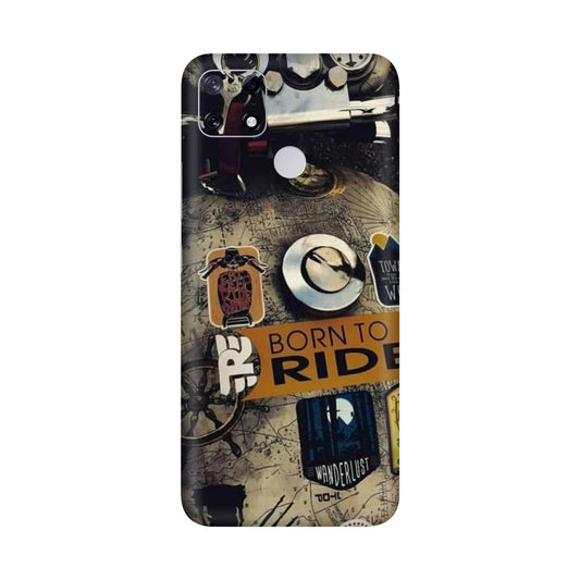 Born to Ride World Map Mobile Skin For Realme Narzo 20