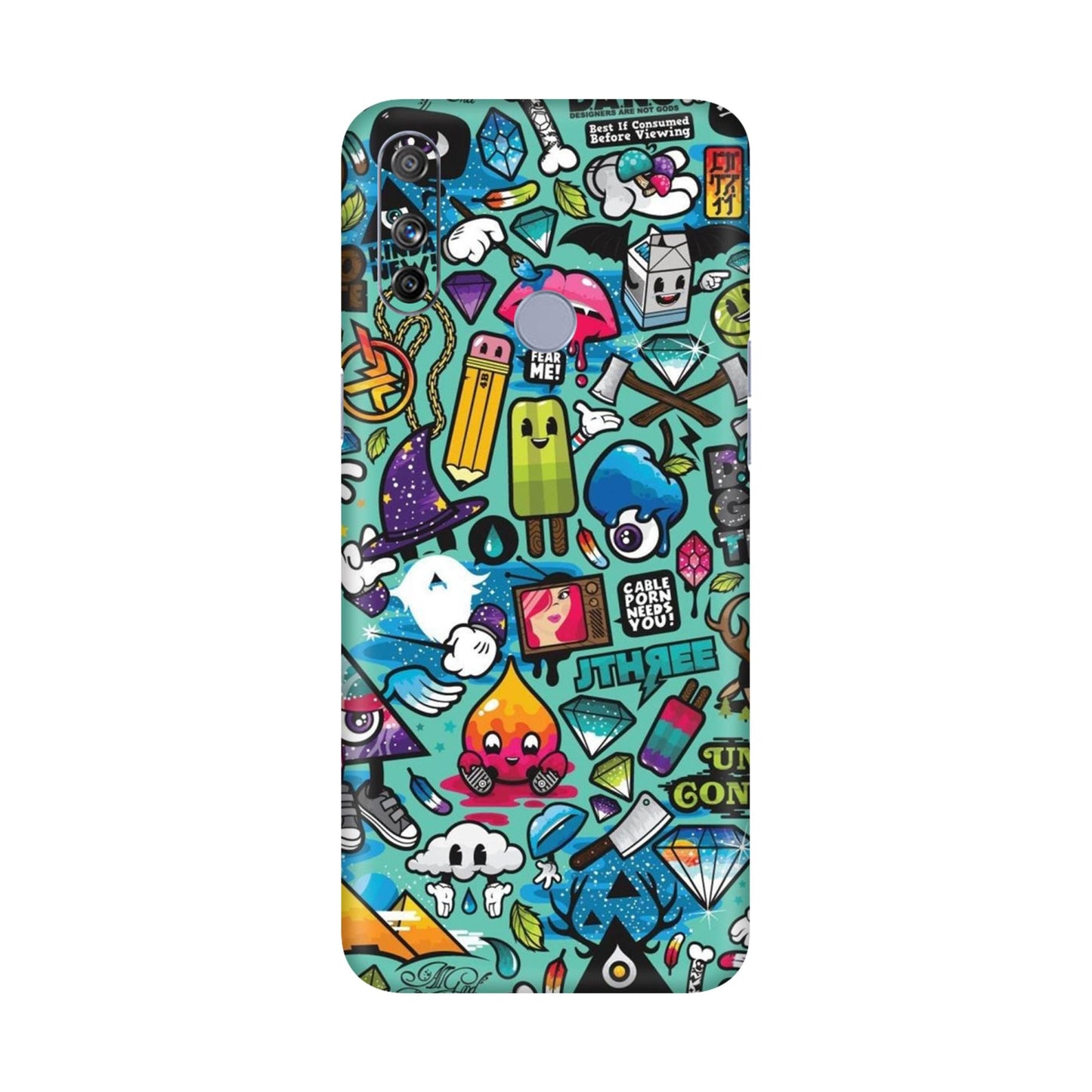 Graffiti Chaos Sticker Bomb Mobile Skin For Realme Narzo 20a