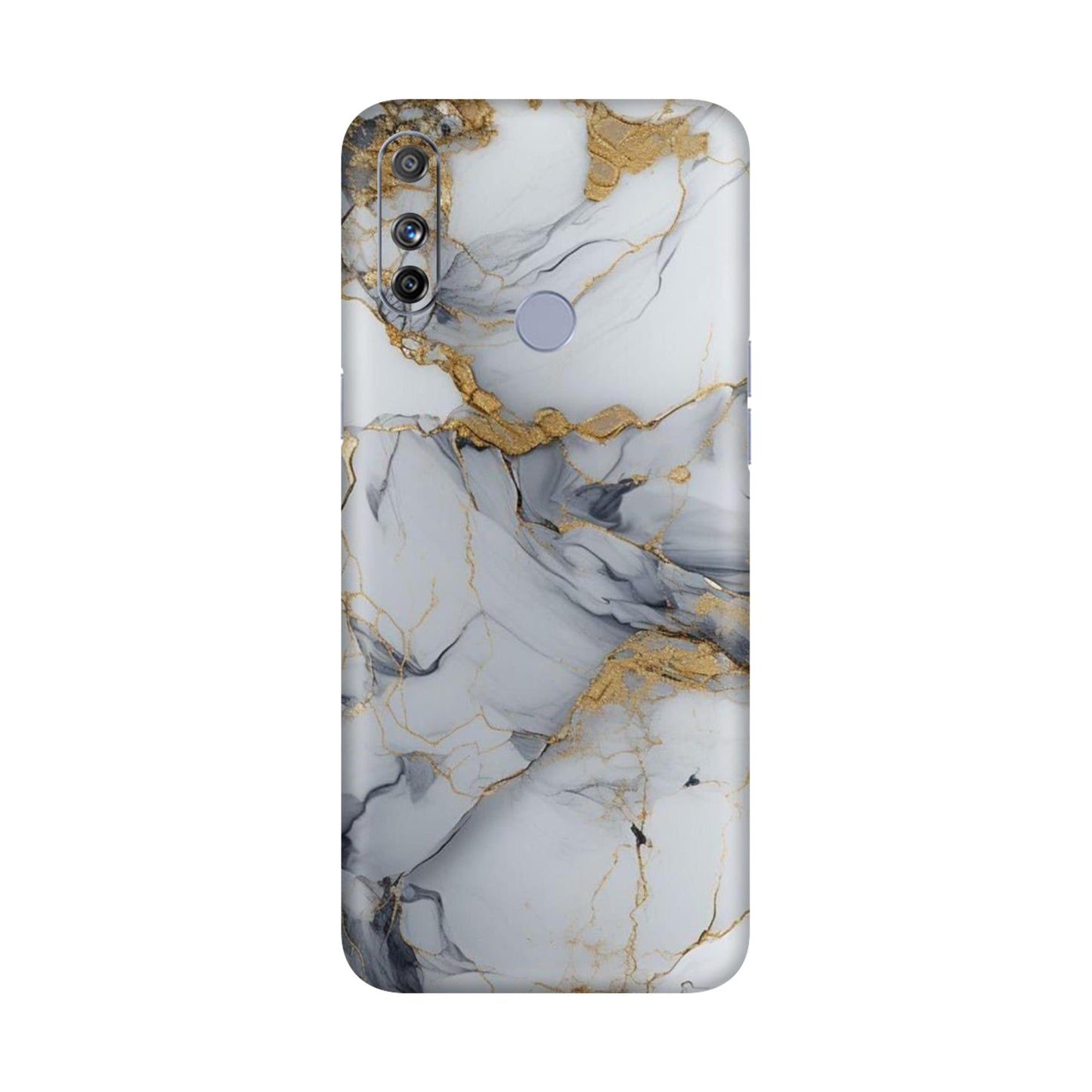 White Gold Luxury Marble Mobile Skin For Realme Narzo 20a