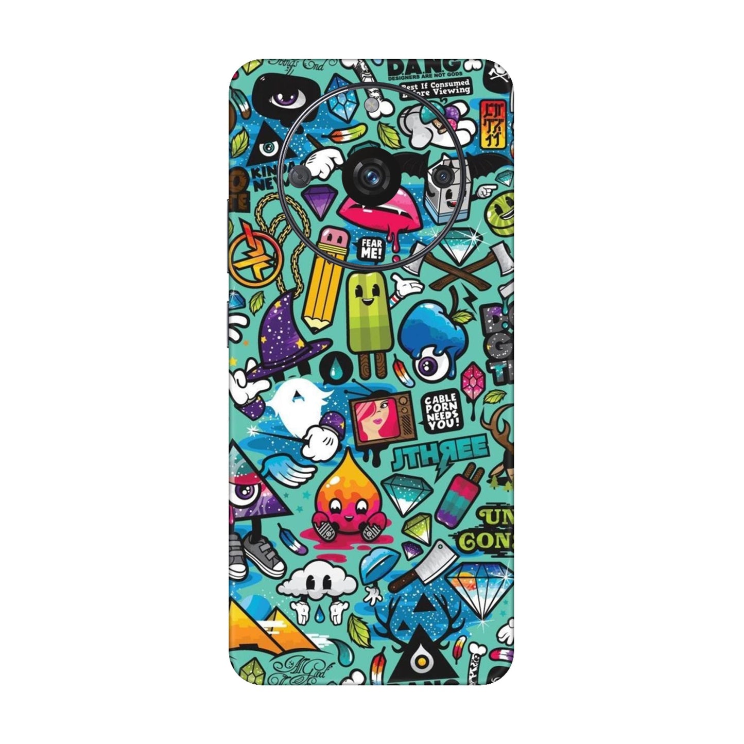 Graffiti Chaos Sticker Bomb Mobile Skin For Realme Narzo 60 5g