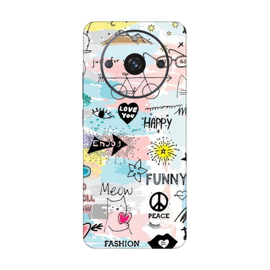 Cat Doodles Pastel Mobile Skin For Realme Narzo 60 5g