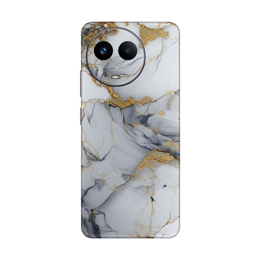 White Gold Luxury Marble Mobile Skin For Realme Narzo 60x 5g