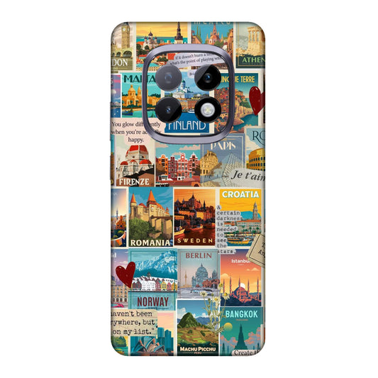 Vintage Travel Sticker Bomb Mobile Skin For Realme Narzo 70 Turbo 5g