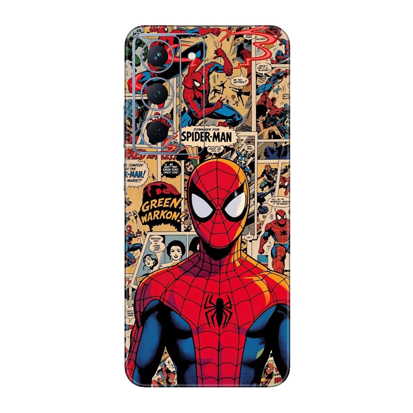 Vintage Comic Panel Spider Man Mobile Skin For Realme Narzo 80x 5g