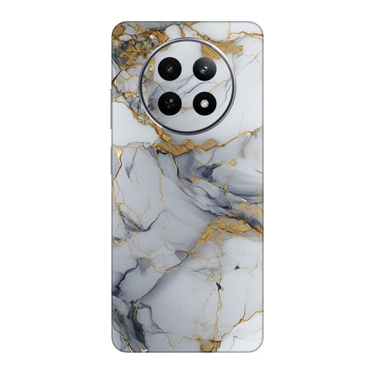 White Gold Luxury Marble Mobile Skin For Realme Narzo N65 5g