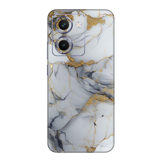 White Gold Luxury Marble Mobile Skin For Realme P3 Ultra 5g